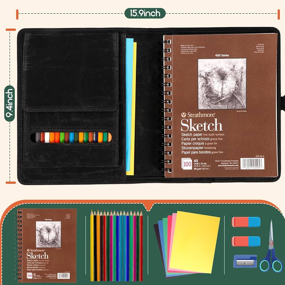 アートブック　下敷きセット Amazon.com: Plinyvel Travel Sketchbook Cover 5.5